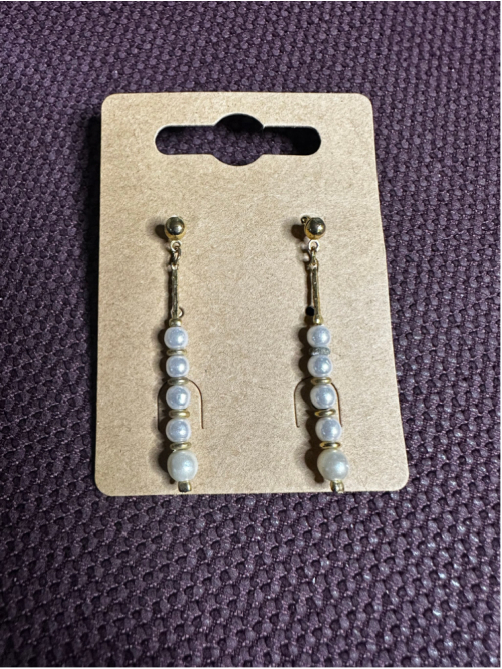 White and Gold Pearl Drop Earrings
